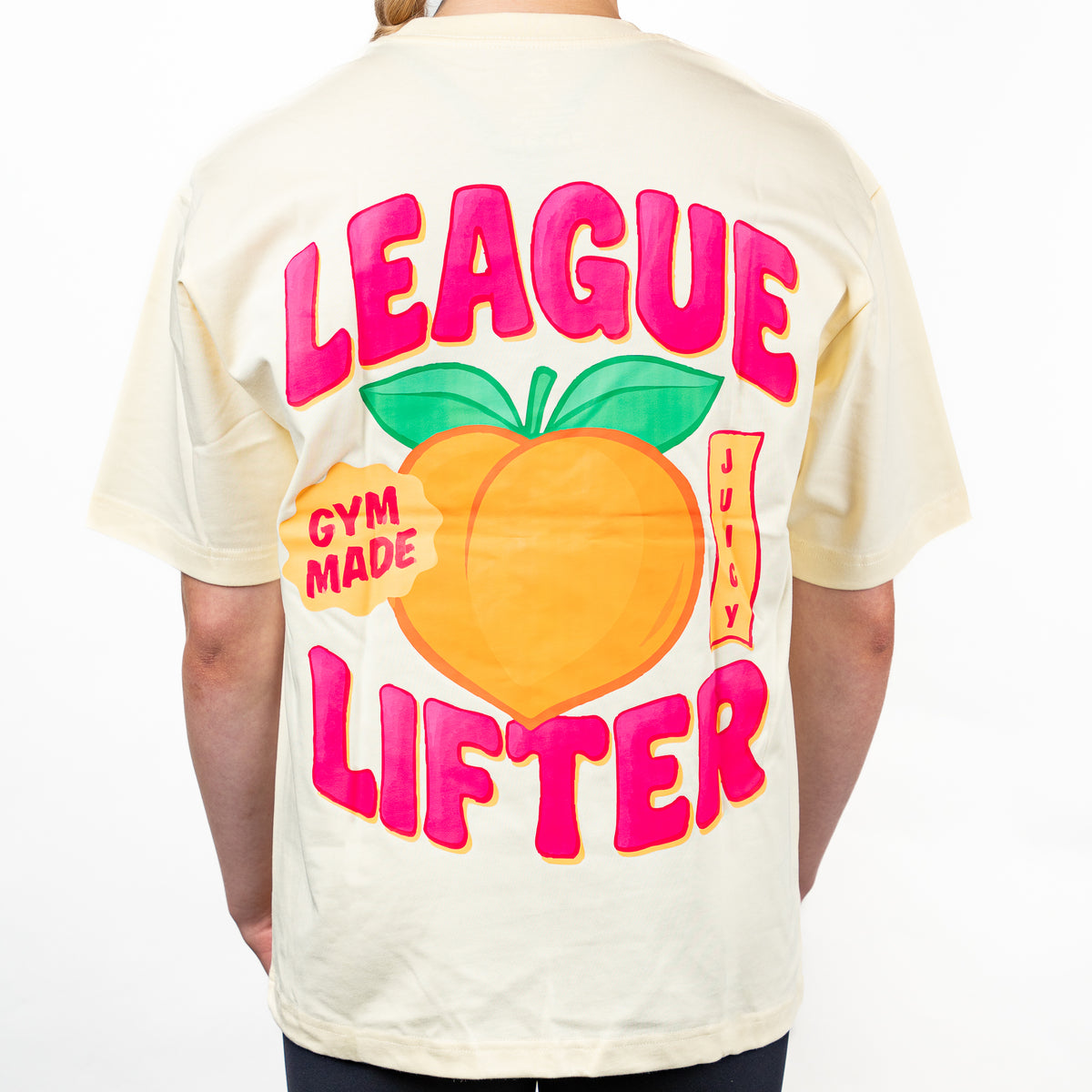 ELITE League Lifter oversized t-shirt, Juicy Peach Edition, krämvit