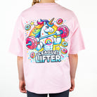 ELITE League Lifter oversized t-shirt med enhörningstryck, rosa
