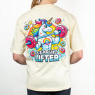 ELITE League Lifter oversized t-shirt med enhörningstryck, krämvit