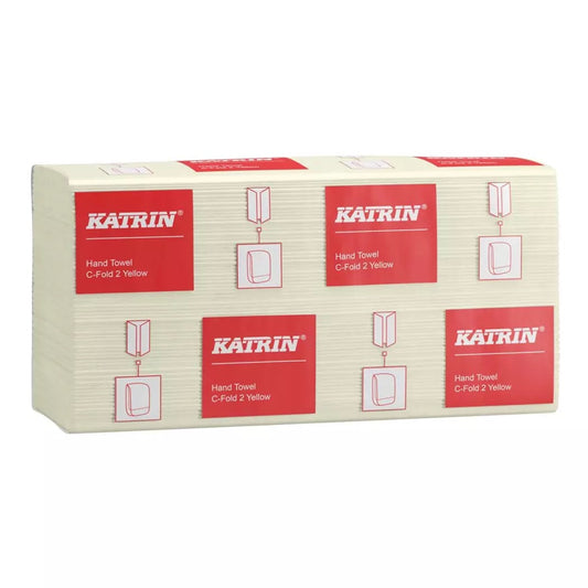 KATRIN Klassisk handduk C-vikt 2-lagers gul 1600 ark